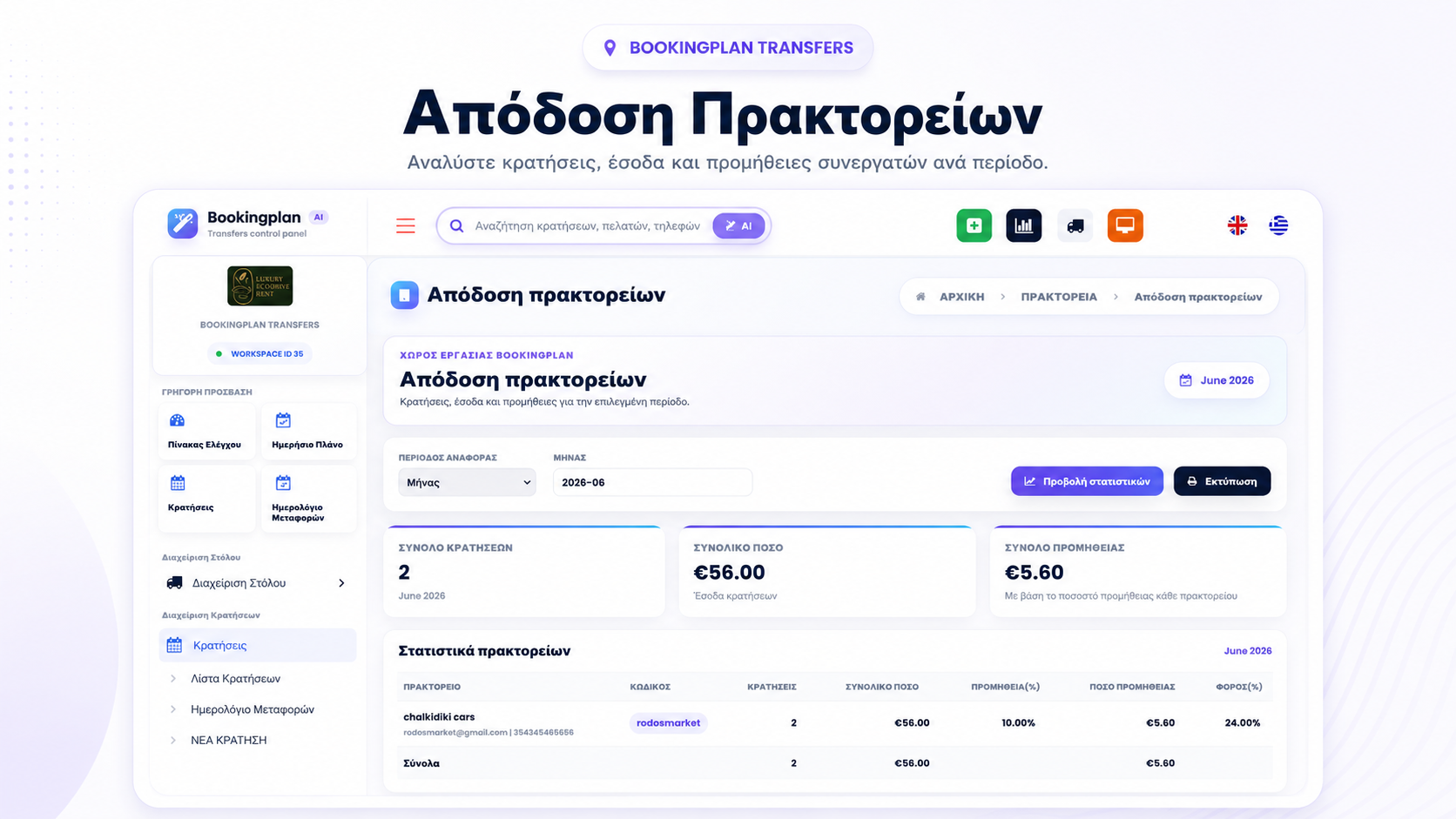 &Alpha;&pi;ό&delta;&omicron;&sigma;&eta; &pi;&rho;&alpha;&kappa;&tau;&omicron;&rho;&epsilon;ί&omega;&nu; BookingPlan Pro