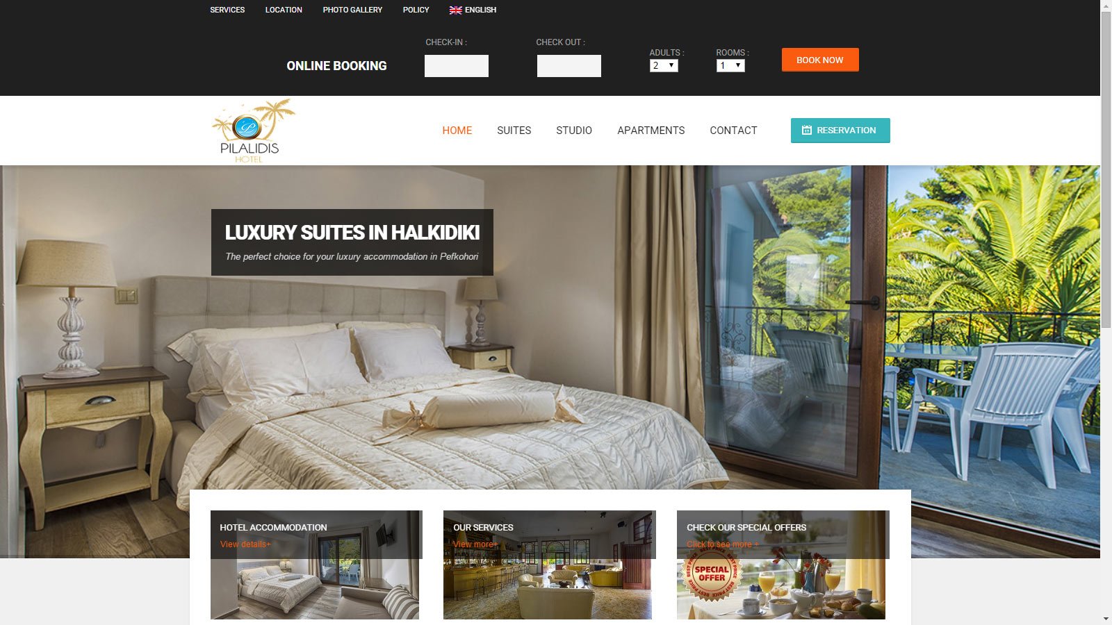 Κατασκευή Ιστοσελίδας που είναι εξειδικευμένη για Ξενοδοχεία και Τουριστικά καταλύματα