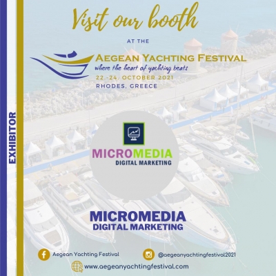 H MICROMEDIA Digital marketing συμμετεχει από 22 έως 24 Οκτωβρίου στο δεύτερο Aegean Yachting Festival.